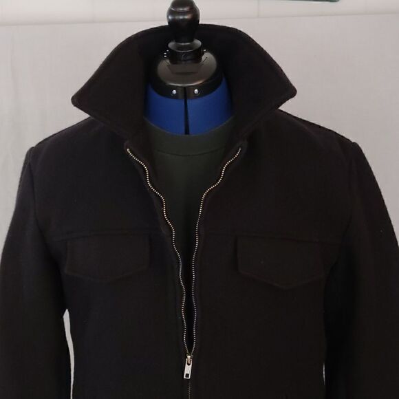 True
American Pineapple Clothing Company Large Black Wool Coat - Picture 14 of 14